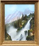 Lot#2076, MICHAEL COLEMAN, OIL ON MASONITE, 1992, 48" X 40", ROCKY MOUNTAINS,,Entitled "Through the Mist" (Rocky Mountains). Signed lower right. Purchased from J. N. Bartfield Galleries, New York, N. Y. in 1996. Michael Coleman was born in 1946.