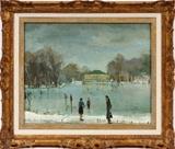 Lot#2084, MARTA SAPPEL (GERMAN, 1914-1988) OIL ON CANVAS, H 18", W 22", POND SCENE,,Signed lower left. Provenance DeGrimme Gallery, Grosse Pointe, MI, 1974; current consignor.