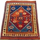 Lot#2173, ALL WOO HAND KNOTTED RUG, ANTIQUE, 4' 6" X 3' 8"