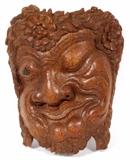 Lot#2266, CHINESE CARVED WOOD LARGE MASK, H 21", W 17"