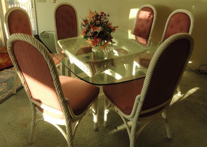 Glass Dining Table and Six Chairs
