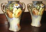 Pair of hand painted Noritake vases