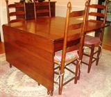 Large walnut Benchmade drop leaf Sheraton style table