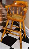 Ramsdell Youth's painted Windsor chair. Mr. Ramsdell worked for P. Derby for twelve years, before purchasing the business of John Lovell around 1879. By 1897 the company was the largest manufacturer of doll carriages in the United States. Other products include toy, juvenile and adult furniture.
The company operated in Gardner, MA