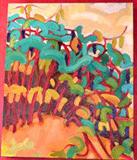 Large Contemporary oil on canvas of abstract landscape