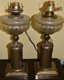 Nice pair of electrified oil lamps