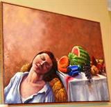 Contemporary oil on canvas - signed J. Cox