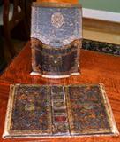 Antique leather desk set