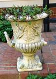 Stone planter from courtyard - missing one handle