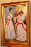 Large decorative oil on canvas of dancers