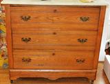 Marble top Charming oak chest of drawers, ca.1880