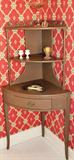 Painted corner washstand or etegere.