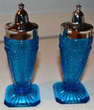 Depression glass royal blue salt and peppers