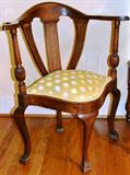 Revival corner chair with MOP inlay on center splat