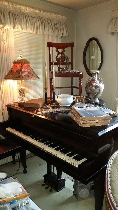 Antique B.K. Settergren Baby Grand Piano