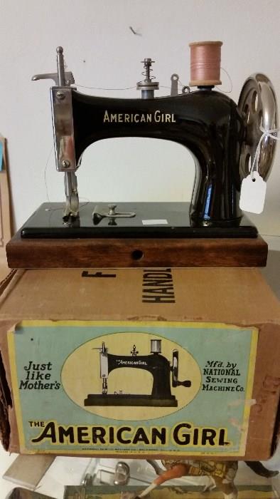 1930's American Girl sewing machine with original box