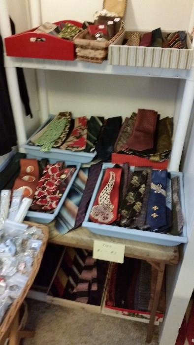 hundreds of vintage ties