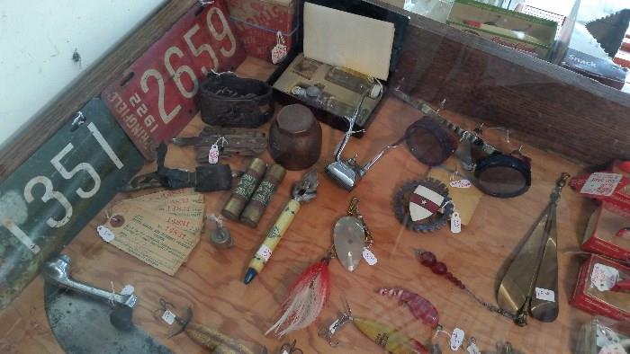 Great unusual antique and vintage items.  1920's motorcycle license plates.  Hundreds of license plates in the yard.