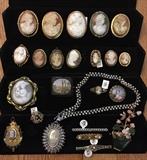 COLLECTION OF CAMEOS AND ANTIQUE JEWELRY