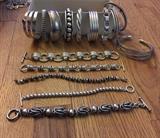 VINTAGE COLLECTION OF SILPADA STERLING SILVER BRACELETS, EARRINGS ETC