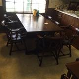 #66 Table with 6 captains Chairs 60x34x30 $120 