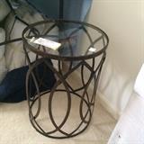 #71 Metal Glass Top Table 16x22 $75 — in 