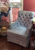 #39 Fairfield blue button back Chair $75 — in Huntsville, Alabama.
