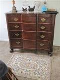 mahogany 4 drawer chest with claw feet