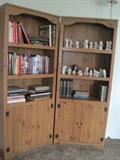 2 bookcases, books & Precious Moment figurines