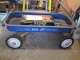 blue metal wagon