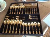 Gold tone flatware