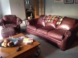 Nailhead leather furniture.  There are 2 identical sofa's, chair & ottoman.