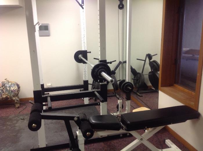 Some exercise equipment (more than what is pictured)