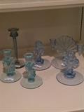 Blue candle holders