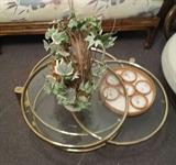 glass/brass 3 tier table