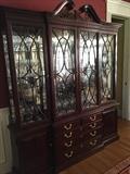 Wow! What a China Cabinet. Thomasville Chippendale Style, Perfect for storing all your treasures. Measures: 91" H (Under 8') x 71" W x 16" D