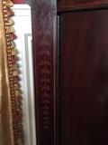 Detail along edge of sideboard (drapes not included in sale)