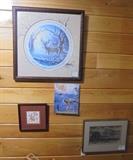 Top: Print Tripled Signed by T Morgan Crain, Bottom Right: Pencil & Charcoal on Paper by Quadriplegic Artist Dennis Arviso