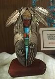 Pendant/Pin Mixed Stone Inlay With Stand by Philbert Livingston Navajo Award Winner