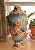 Antique Japanese Satsuma Kyoto Vase with Samurai Scene