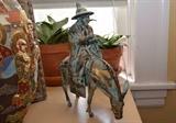 Brass/Bronze Chinese Man on Donkey Figure