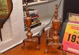 Vintage Copper Fireplace Andirons