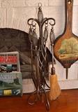 Contemporary Metal Fireplace Tools Set with Stand