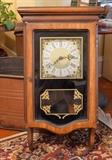 Vintage Wood Wall Clock with Glass Door