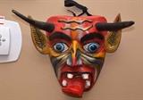 Carved Wood Devil Mask Wall Hanging