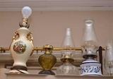 Porcelain Table Lamp & Oil Lamps