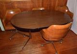 Vintage Drop Leaf Kitchen Table & 4 Vinyl Chairs