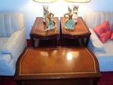 Great set of Leather Top Tables - in outstanding condition
