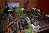 Misc hand tools; pliers, wrenches, screw drivers, etc