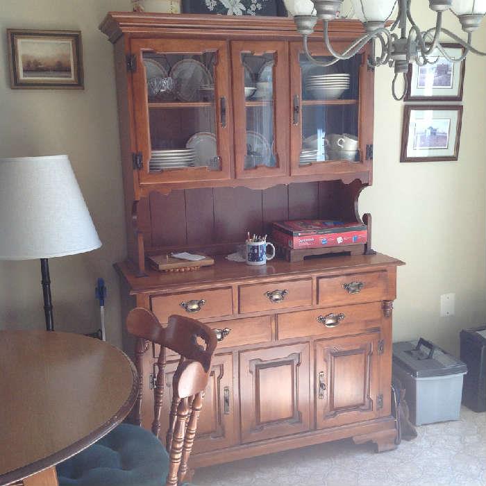 Solid Wood Vintage China Hutch $ 300.00